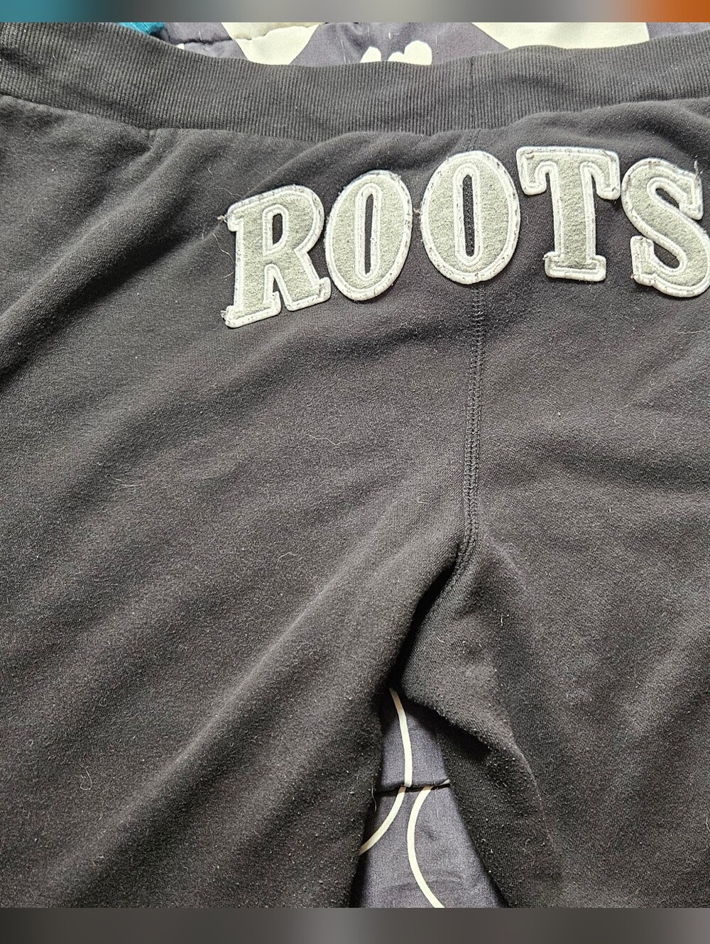 Roots Black Sweat Shorts, Bermuda Length Size XL